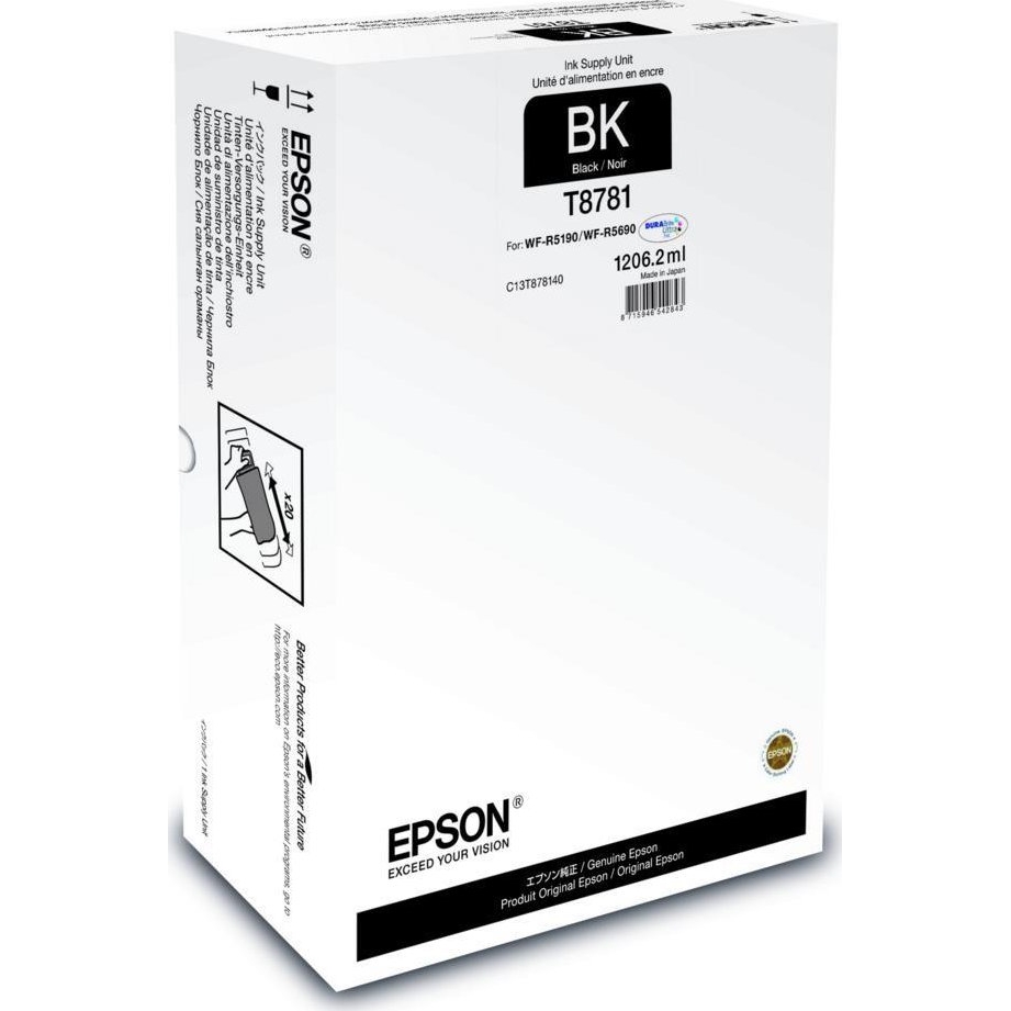 Inkoustová cartridge Epson C13T878140, WF-R5190, black, originál
