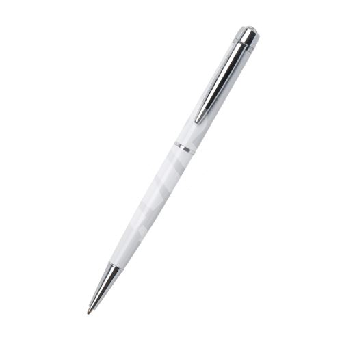 Kuličkové pero Art Crystella Lily Pen, bílá s bílými krystaly Swarovski, 13cm 3