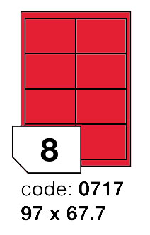 Samolepící etikety Rayfilm Office 97x67,7 mm 300 archů, matně červená, R0122.0717D