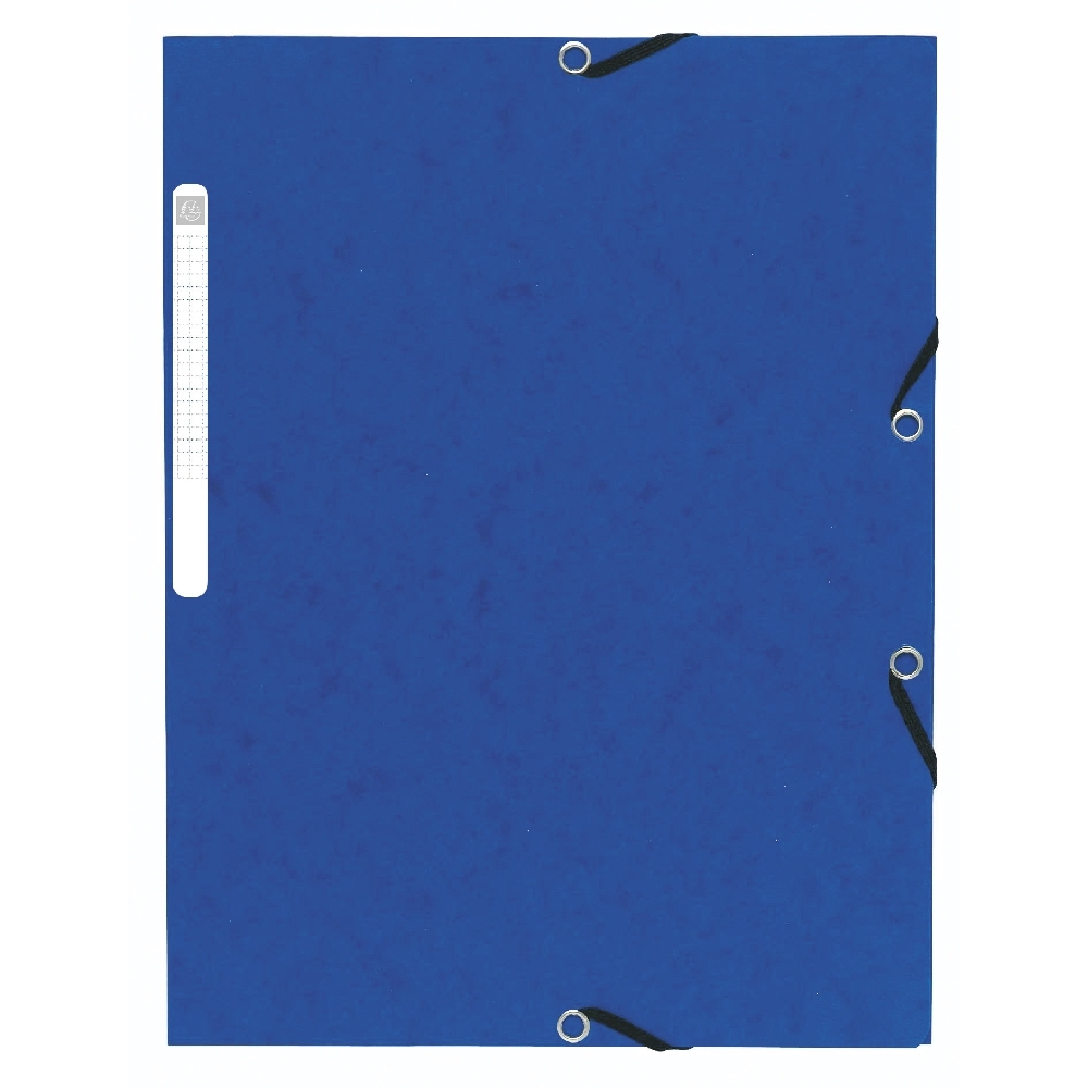 Spisové desky Exacompta s gumičkou a štítkem, A4 maxi, prešpán, modrá