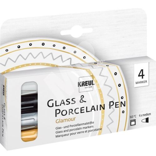 Sada fixů na porcelán Kreul GLAMOUR Hobby Line, 5 barev 1