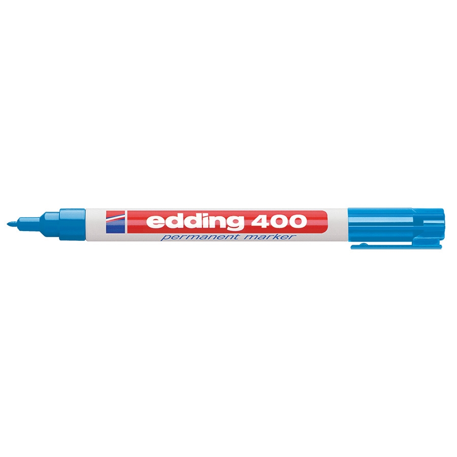 Permanentní popisovač Edding 400, světle modrý, 1mm