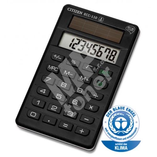 Kalkulačka Citizen ECC110, černá, stolní, osmimístná 1