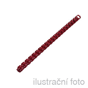 Plastové hřbety pro vazbu 9/16", 12 mm, červené