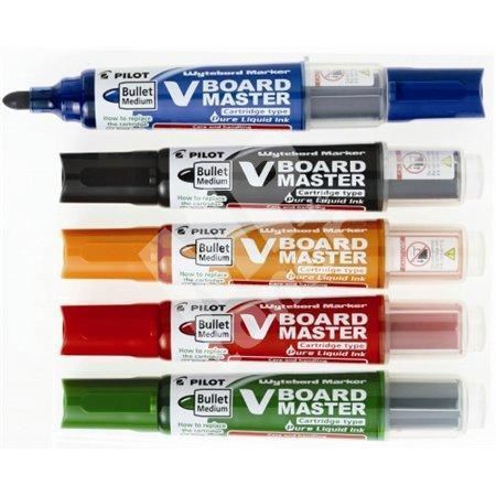 Popisovače V-Board Master, 5 barev, kuželový hrot, 2,3 mm, držák, houbička 1