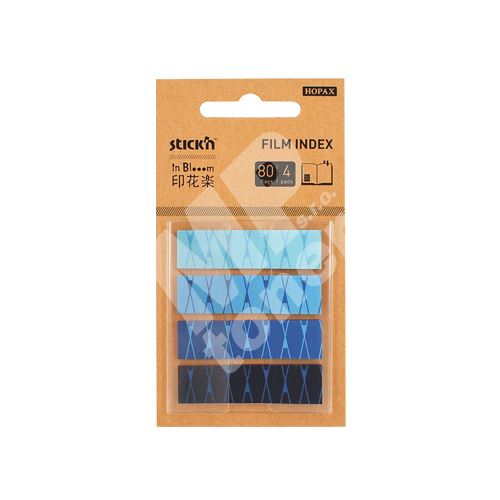 Plastové samolepicí záložky Stick n in Blooom design mix, 45 x 12 mm, modré 1