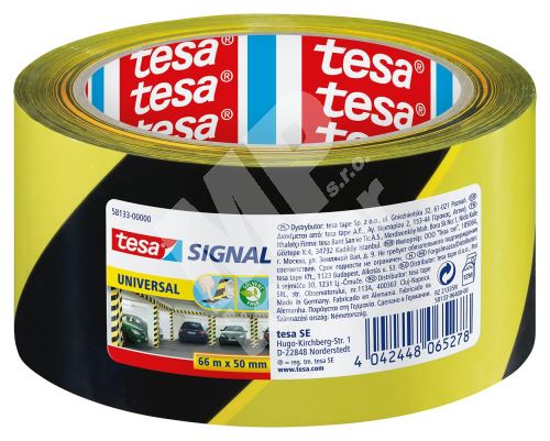 Vyznačovací lepicí páska Tesa Signal, 50 mm x 66 m, žluto-černá 2