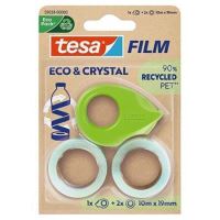 Lepicí páska Tesa s odvíječem Eco&amp;Crystal, transparentní, 19 mm x 10 m, 2 ks