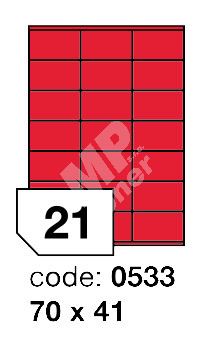 Samolepící etikety Rayfilm Office 70x41 mm 300 archů, fluo červená, R0132.0533D 1