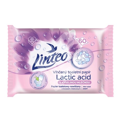 Linteo toaletní papír vlhčený s kyselinou mléčnou, 60 ks 1