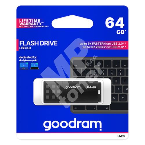 64GB Goodram UME3, USB flash disk 3.0, černá 1
