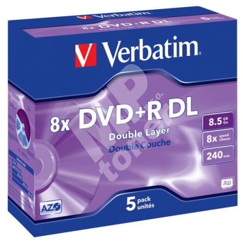Verbatim DVD+R, DataLife PLUS, 8,5 GB, Scratch Resistant, jewel box, 43541, 8x, 1