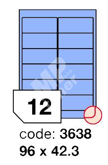 Samolepící etikety Rayfilm Office 96x42,3 mm 300 archů, matně modrá, R0123.3638D 1