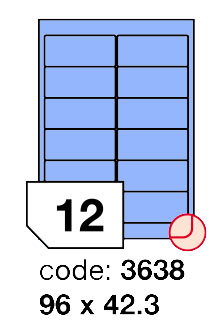 Samolepící etikety Rayfilm Office 96x42,3 mm 300 archů, matně modrá, R0123.3638D