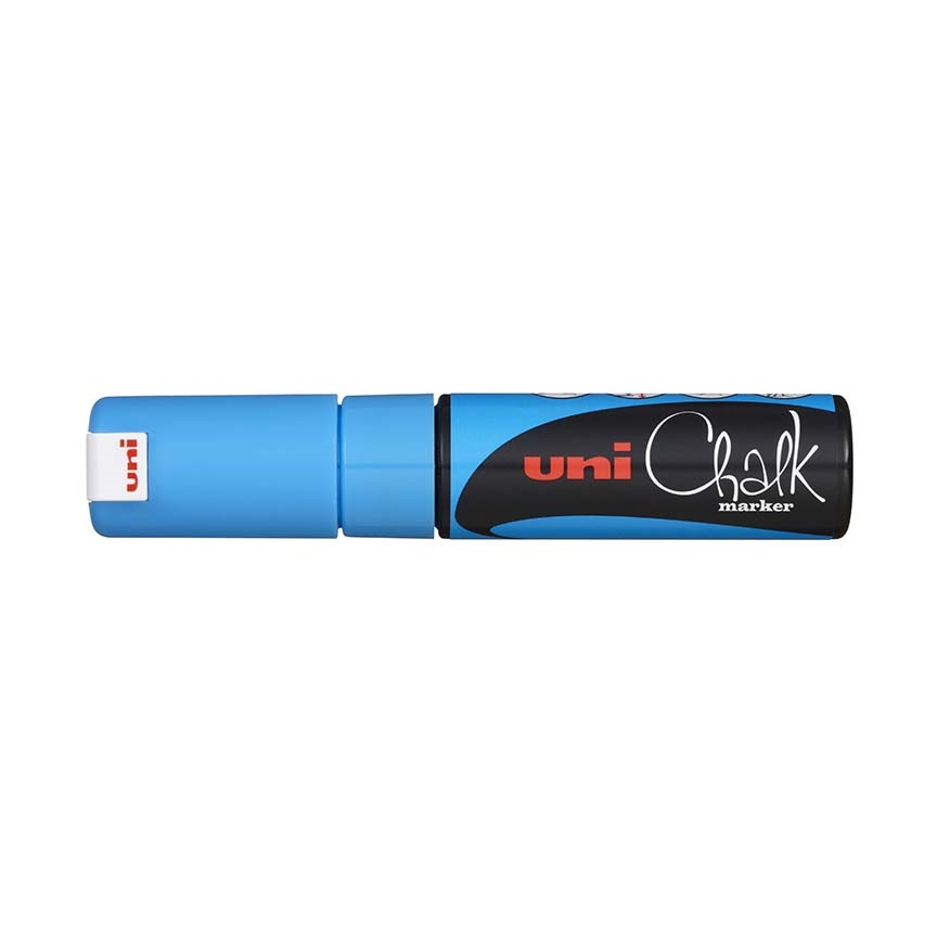 Křídový popisovač Uni Chalk Marker PWE-8K, 8 mm, světle modrý