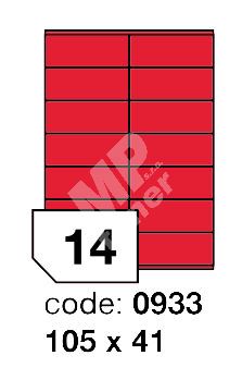 Samolepící etikety Rayfilm Office 105x41 mm 300 archů, matně červená, R0122.0933D 1