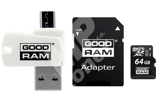 Goodram All-In-One, 64GB, sada micro SDXC, adaptéru a čtečky karet, M1A4-0640R11, 1
