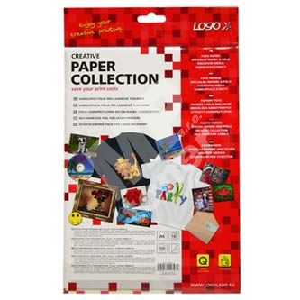 Samolepící fólie, transparentní, čirá, A4, 125 g/m2, 10 listů, pro laser, Logo 1
