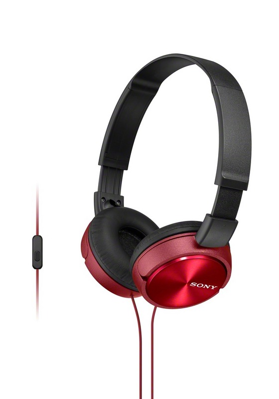 Sluchátka Sony MDR-ZX310AP, handsfree, červené