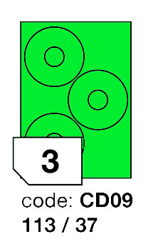 Samolepící etikety Rayfilm Office průměr 113/37 mm 300 archů, matně zelená, R0120.CD09D