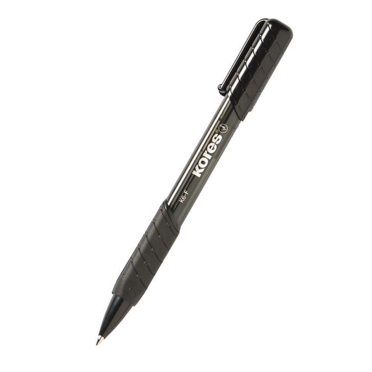 Kuličkové pero Kores K6, Pen Soft Grip, mechanické, černé