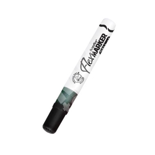 Popisovač na bílou tabuli Flexoffice Flexmarker WB02, 2,5mm, kuželový hrot, černá 1