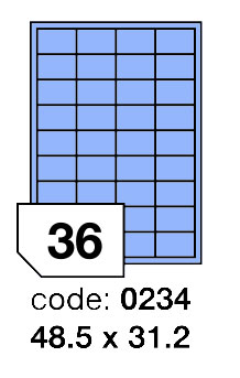 Samolepící etikety Rayfilm Office 48,5x31,2 mm 300 archů, matně modrá, R0123.0234D