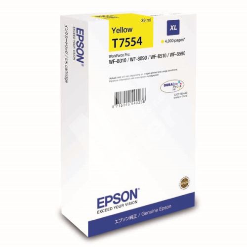 Cartridge Epson C13T755440, yellow, XL, originál 1