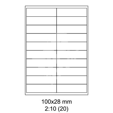 Print etikety Emy 100x28 mm, 20ks/arch, 100 archů, samolepící 3