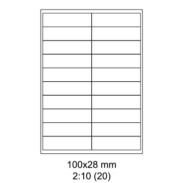 Print etikety Emy 100x28 mm, 20ks/arch, 100 archů, samolepící