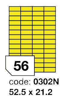 Samolepící etikety Rayfilm Office 52,5x21,2 mm 300 archů, matně žlutá, R0121.0302ND