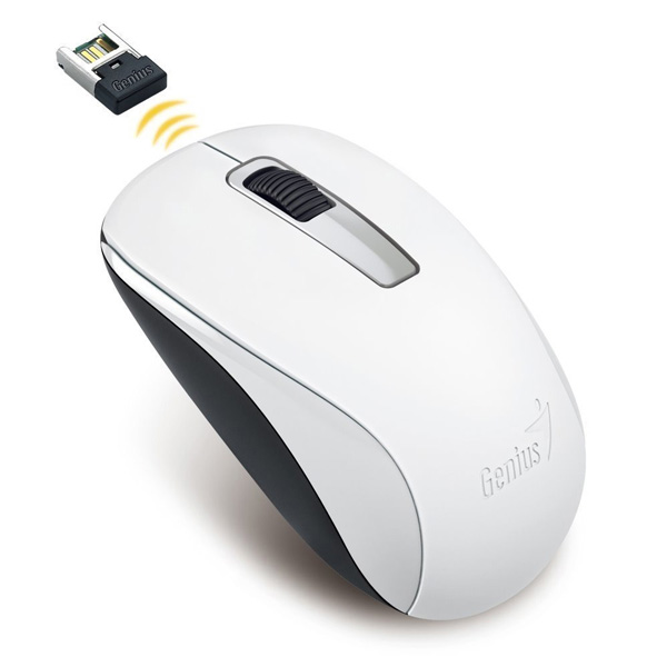 Myš Genius NX-7005, 1200DPI, 2.4 [GHz], optická, 3tl., bezdrátová USB, bílá