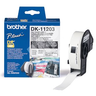Štítky papírové Brother 17mm x 87mm, bílá, 300 ks, DK11203 1