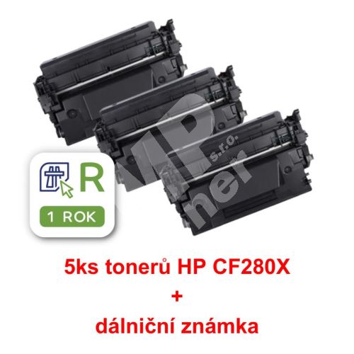 5ks kompatibilní toner HP CF280X MP print + dálniční známka 2