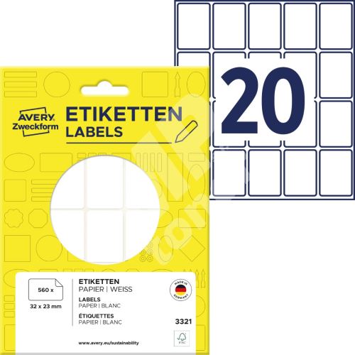 Samolepící etikety 32 x 23 mm, 560 ks etiket v bal. 3321 1