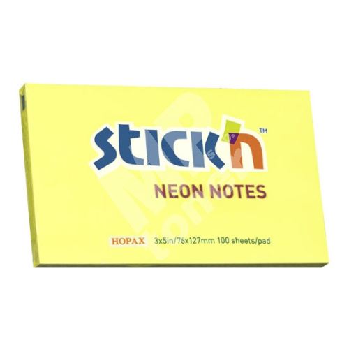 Samolepící bloček Stick n 76x127mm, žlutý, neon 1