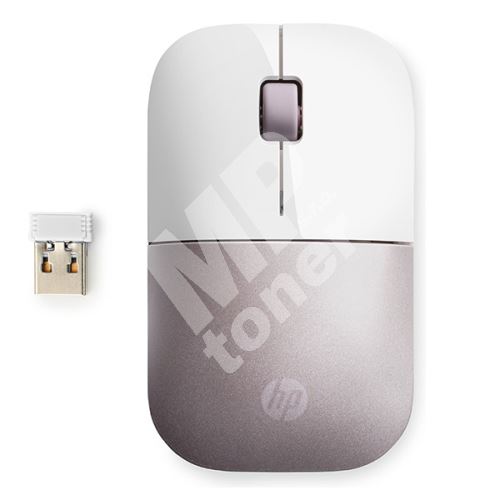 Myš HP Z3700, 1200DPI, 2.4 [GHz], optická, 3tl., bezdrátová, bílo růžová 1