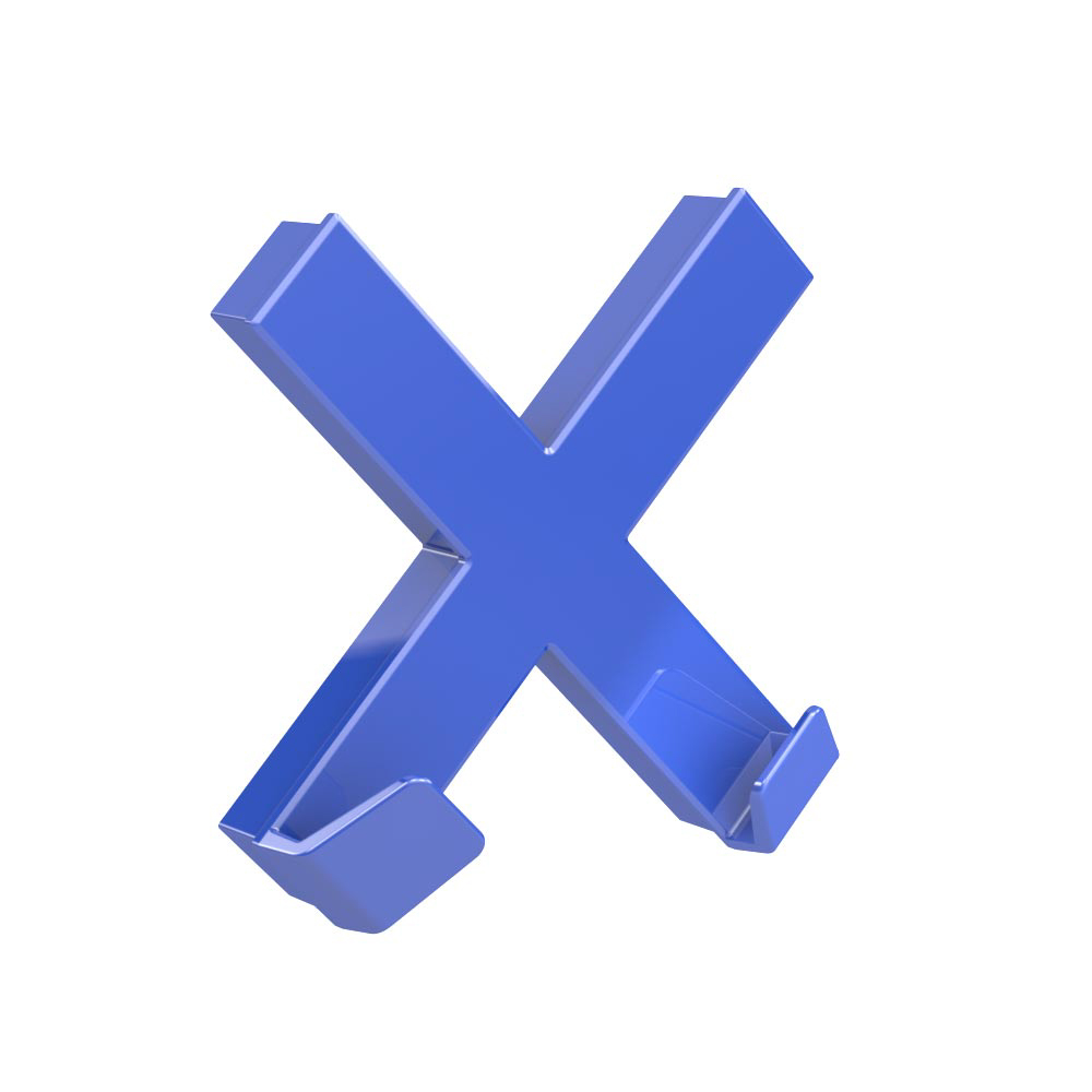 Mega magnet Dahle Cross XL, s háčky, 90 x 90 mm, modrý