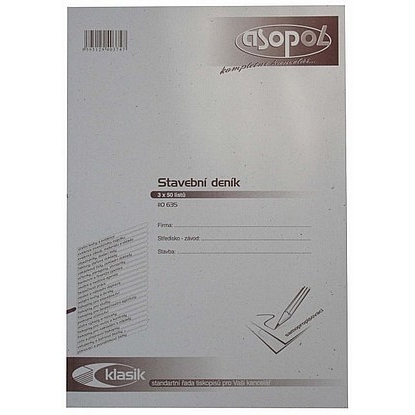 Stavební deník ASOPOL 110635, 3x50 listů, samopropis