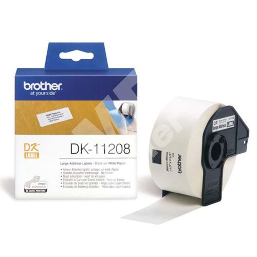 Štítky papírové Brother 38mm x 90mm, bílá, 400 ks, DK11208 1