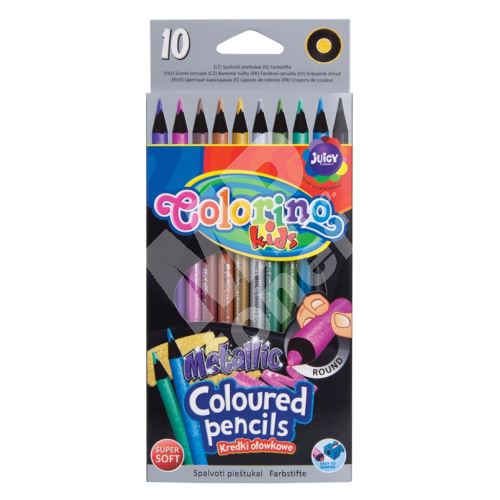 Colorino pastelky, kulaté metalické, 10 barev 2