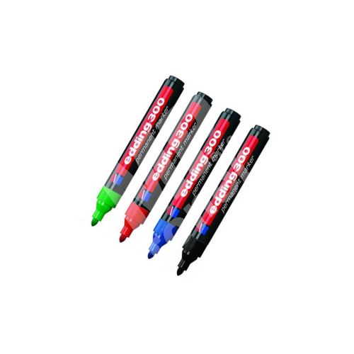 Průmyslový popisovač Edding 300, 4 barvy, 1,5-3mm, kuželový hrot 7