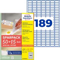 Snímatelné etikety AVERY Stick&amp;Lift 25,4x10 mm, 12285 ks, bílé - L4731REV-65