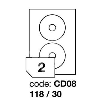 Samolepící etikety Rayfilm Office průměr 118/30 mm 100 archů R0100.CD08A 1