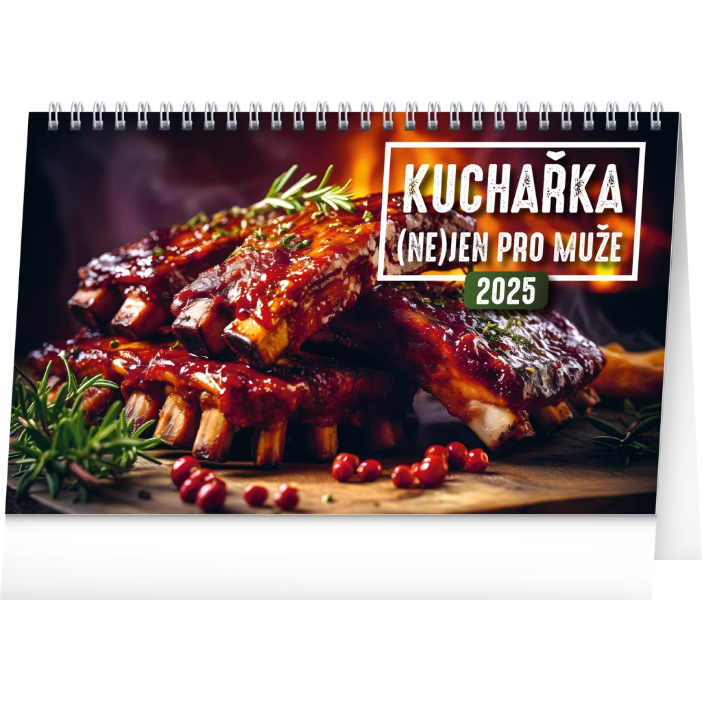 Stolní kalendář Notique Kuchařka (ne)jen pro muže 2025, 23,1 x 14,5 cm
