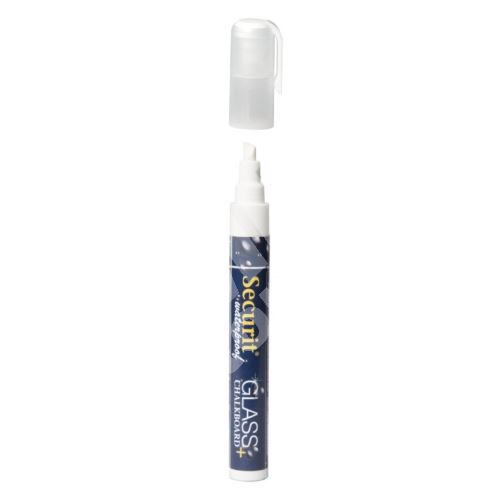 Silný voděodolný popisovač Securit, šířka hrotu 2-6 mm, bílá 1