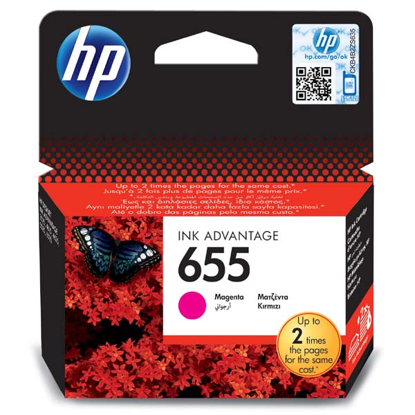 Inkoustová cartridge HP CZ111AE, Deskjet 3525, 5525, 6525, 4615, magenta, No.655, originál