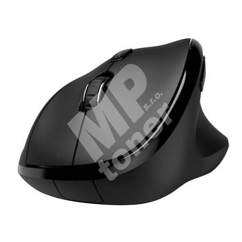 Ergonomická myš Powerton Cloe, 1600DPI, optická, 6tl., bezdrátová, černá 1