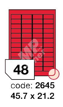 Samolepící etikety Rayfilm Office 45,7x21,2 mm 300 archů, fluo červená, R0132.2645D 1