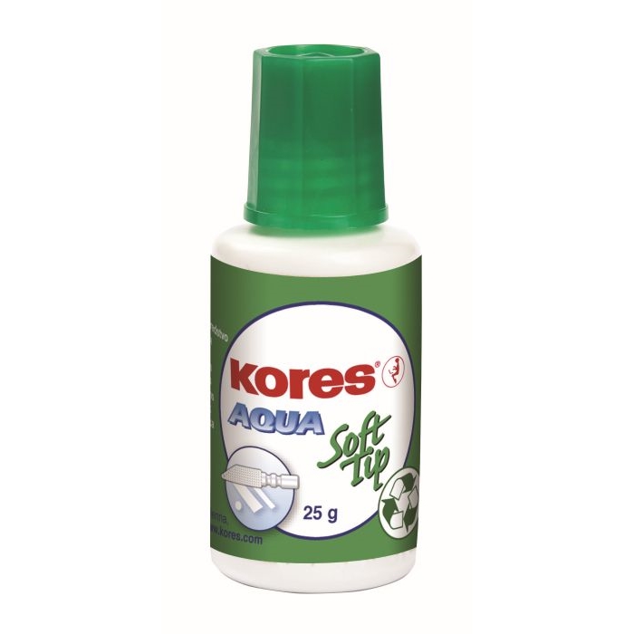 Opravný lak Kores Aqua Soft tip, 25g, s houbičkou